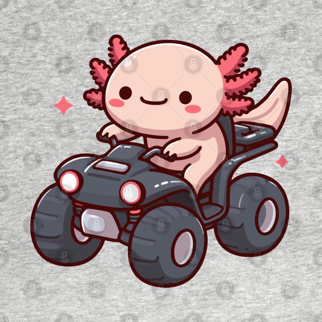 Cute axolotl on ATV by fikriamrullah